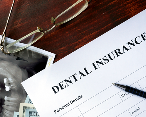 Dental insurance form on a desk